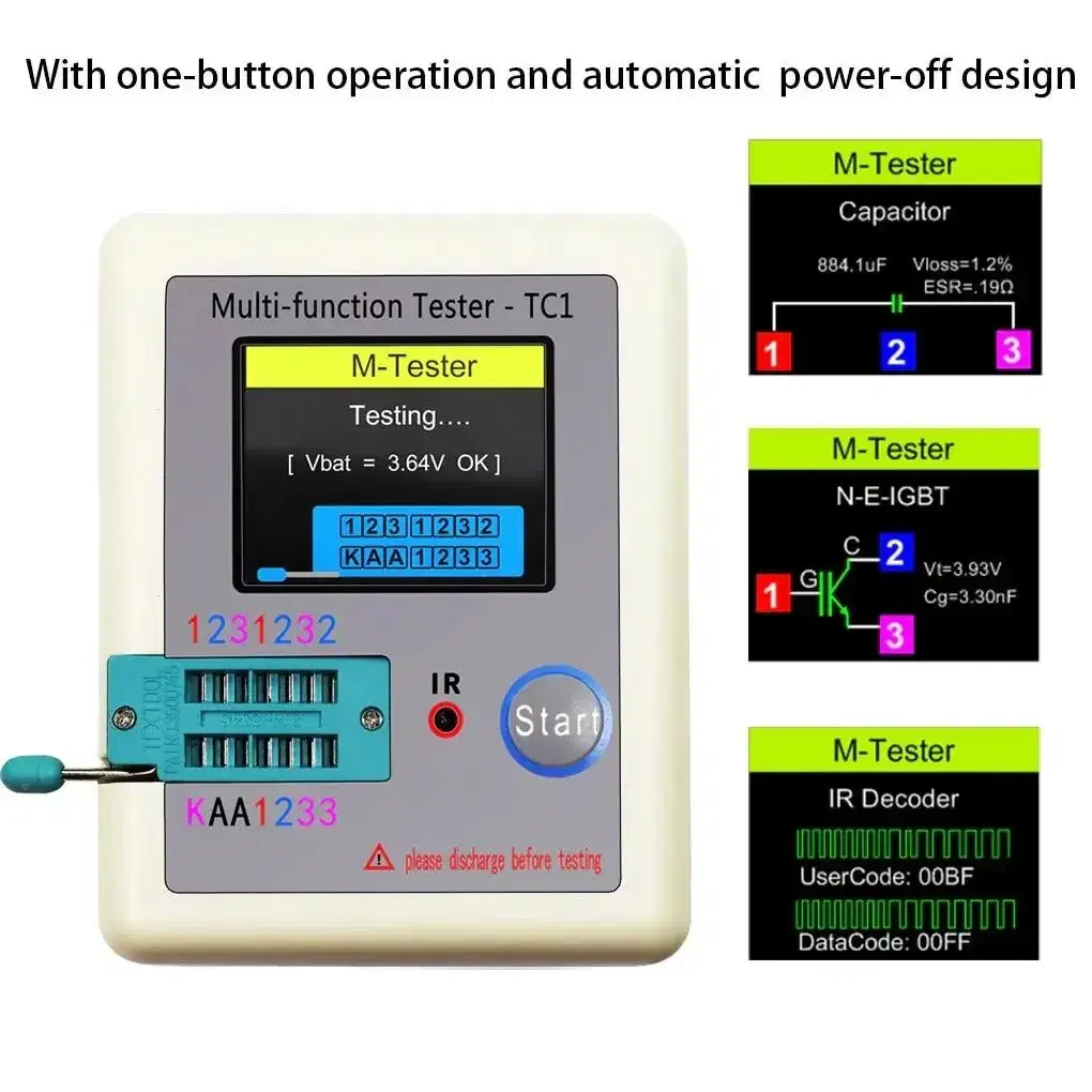 LCR TC1 TFT LCD 디스플레이 멀티미터 트랜지스터 테스터